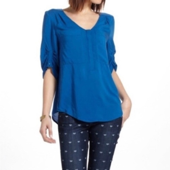 {Anthro} By Edme & Esyllte Blue blouse - Picture 1 of 3